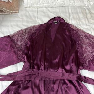 Victorias Secret plum colored satin robe size M/L